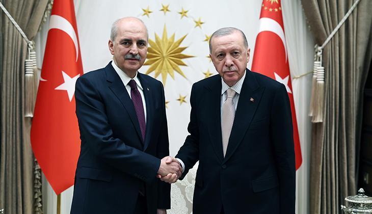 Cumhurbaşkanı Erdoğan, TBMM Başkanı Kurtulmuş'u kabul etti
