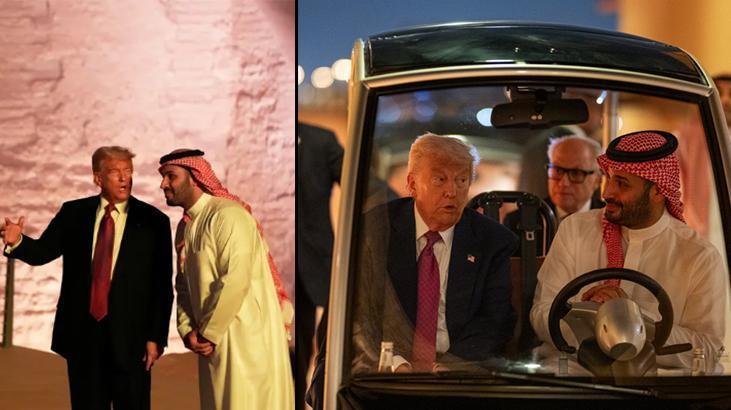 Golf diplomasisi! Prens bin Selman Trump'ı golf arabasıyla akşam yemeğine götürdü