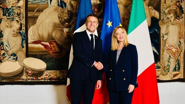 Meloni ve Macron, İtalya'da bir araya geldi