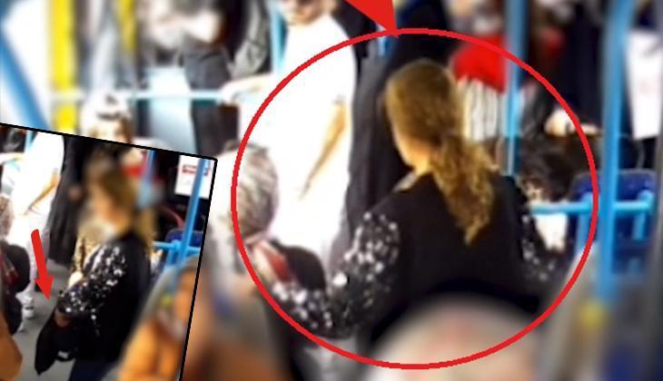 Otobüste düşürülen 50 bin TL değerindeki altın kolyeyi aldı! O anlar anbean kaydedildi